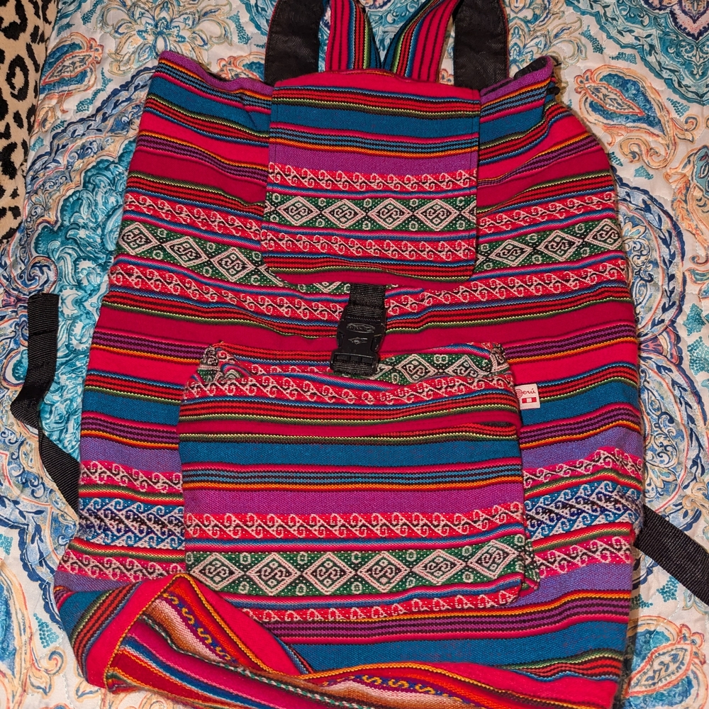 Colorful Striped Backpack